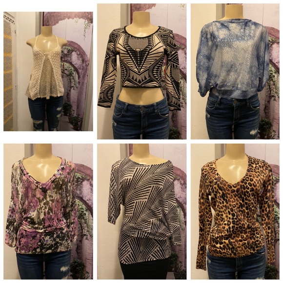 Express Tops - Bundle of 6 pieces prints and patterns tops/blouses size S